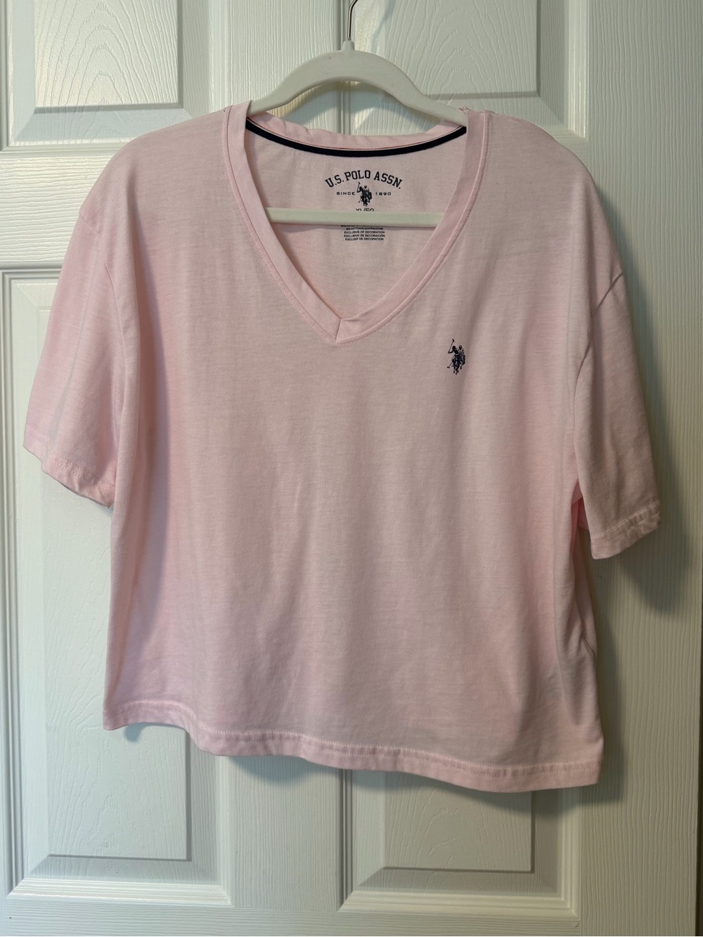 Womens US Polo Assn V Neck Tee Shirt sz XL pink